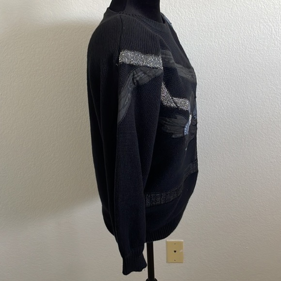 Vintage 90s Bonnie and Bill By Hollie Embroidered Knit Flower Sweater 0005 - Picture 7 of 10